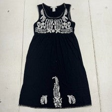Vestido sin mangas bordado blanco negro liso Design History para mujer talla S