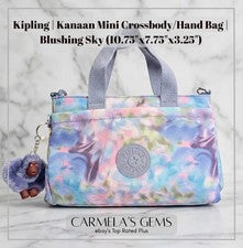 Mini Bandolera/Bolso de Mano Kipling Kanaan Nuevo con Etiquetas - Blushing Sky | Listo para Regalo