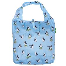 Bolso de Compras Plegable Ligero Eco Chic - Multi Puffin Azul - Nuevo con Etiquetas