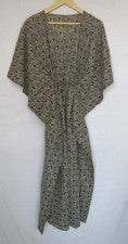 Vestido largo caftán estampado a mano 100 % algodón 100 % GRATIS✅0 % CARGO KF-178*