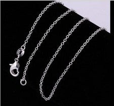 Venta al por mayor 1 pieza collares de cadena ROLO enchapados en plata de ley 925 para joyería de 16-30 pulgadas