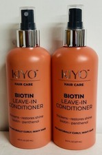 Paquete de 2 acondicionadores sin enjuague de biotina Kiyo Hair Care ~ Espesante ~ 8 fl oz