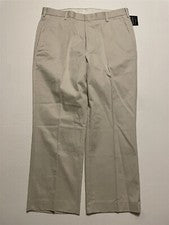 Pantalones chinos cónicos delanteros planos 100 % sarga piedra 36S 36 x 28 Berle 36 x 28 nuevos con etiquetas