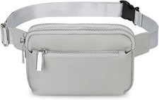UTO Riñoneras para Mujer Bandolera Bolso Cinturón Nylon Moda Mini Bolso Cintura (Gris)