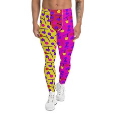 Leggings Para Hombre Estampados Años 80 Memphis Harajuku Estampado Geométrico