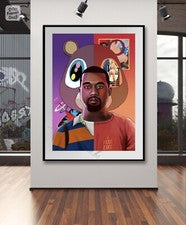 Póster de arte Kanye West lienzo arte de pared decoración del hogar músico artista fan art álbum