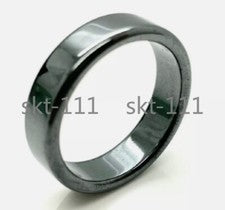 Anillo básico de hematita plana negro no magnético real tamaño 6-13# curación para la salud