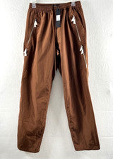 Pantalones cargo NovaMen "Nada más" de nailon marrón con cremallera pequeños NUEVO ropa de calle