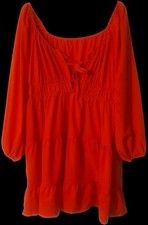 Vestido estilo bata en capas rojo nuevo en paquete/damas/mujeres - talla 2XL/20