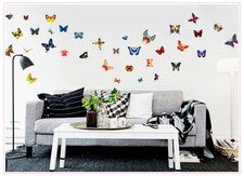 60 pegatinas de pared coloridas mariposas transperentes arte mural decoración del hogar Reino Unido