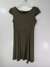 Nuevo Vestido de Moda para Mujer LoVin Talla S Verde Manga de Gorra Cuello Redondo