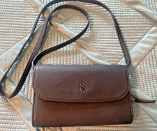 Nuevo VERA WANG Mujer Bolso de Mano Bolso Cartera Gris Marrón Bandolera Cartera Hombro