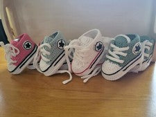 Botines de bebé de ganchillo hechos a mano zapatillas deportivas algodón recién nacido regalo baby shower