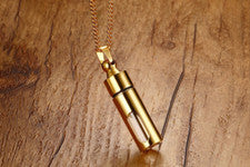 Colgante de botella de perfume de vidrio de acero inoxidable que se puede abrir collar para hombre regalo