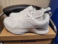 Zapatillas deportivas para mujer Fitville Court Tennis Amadeus V6 en blanco y gris ceniza