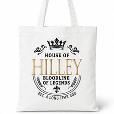 Bolso de Mano HILLEY Family Surname House Of White Algodón