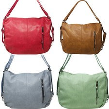 Bolso de hombro unisex de ocio con cremallera para mujer cosido a rayas YGC946