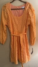 Vestido mini melón Dolman puff de medios mixtos para mujer talla 12