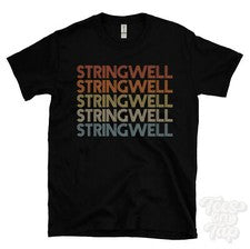 CAMISETA ESTILO RETRO REPETIDA STRINGWELL para hombre y mujer novedad genial nombre regalo