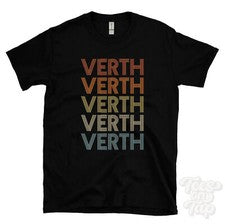 CAMISETA VERTH ESTILO RETRO REPETIDO Hombre y Mujer Novedad Genial Nombre Regalo