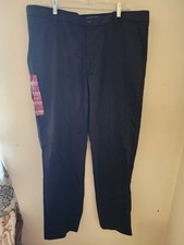 Pantalones negros con puños plisados 100 % algodón Saddlebred nuevos con etiquetas para hombre talla 38x32