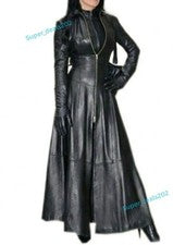 Mujeres Piel de Cordero Largo Cremallera Negro Vestido de Fiesta Informal Elegante Calce Ajustado