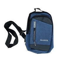 Mochila Bandolera Profesional Skaisite Unisex Azul Marino 3 Bolsillos con Cremallera