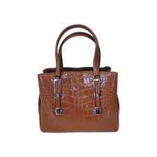 Moda Bolso de Mano de Cuero Brillante Tostado Para Mujer Nuevo Bolso Pequeño con Patrón de Piedra
