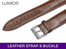 Correa de reloj de cuero genuino marrón oscuro con cierre de hebilla 18-24 mm para Hugo Boss