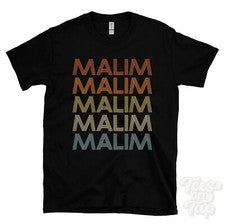 CAMISETA ESTILO RETRO REPETIDO MALIM para hombre y mujer novedad genial nombre regalo
