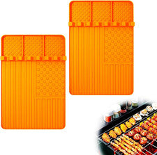 Estera de herramientas de plancha de silicona de 2 piezas para Blackstone, soporte para utensilios para barbacoa