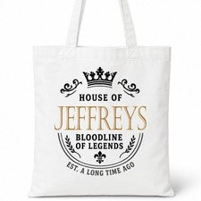 Bolso de Mano JEFFREYS Family Surname House Of White Algodón