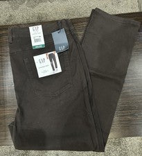 Pantalón Gap Para Hombre 40x30 Marrón Calce Ajustado Elastizado Estilo Clásico 5 Bolsillos