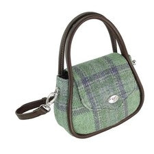 Mini Bolso de Mano Redondo Glen Appin 100% Harris Tweed 'Buchan' 9.44" x 3.54" x 2.75"