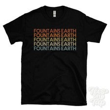 CAMISETA FOUNTAINS EARTH ESTILO RETRO REPETIDO para hombre y mujer Reino Unido top name regalo