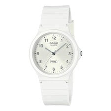 CASIO MQ-24B-7B reloj analógico banda de biomasa blanca