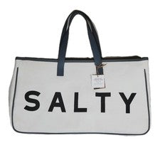 Bolso de Mano Santa Bárbara Face To Face Designs Lona Algodón Asas de Cuero SALADO Nuevo