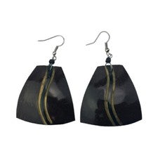 Pendientes étnicos africanos con cáscara de coco - Joyería africana artesanal única