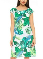 VESTIDO VERANO LINO 100% LINO TÚNICA FLORAL COLOR HOJAS MUCHOS COLORES