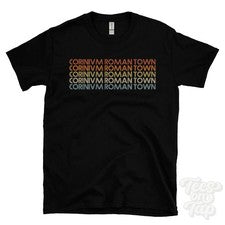 CAMISETA CORINIVM CIUDAD ROMANA ESTILO RETRO REPETIDO para hombre y mujer Reino Unido topónimo