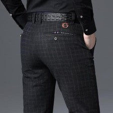 Pantalones Elegantes Para Hombre Ropa De Vestir Formal De Algodón Moda Negocios