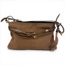 Bolsa Riñonera Pinko Moda Leone Marrón Piel Gamuza Mujer Correa