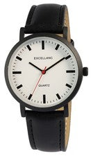 Excellanc reloj de pulsera de negocios para hombres reloj analógico reloj de cuarzo correa de cuero sintético para