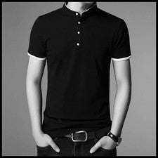 Camiseta Hombre Negocios Informal Manga Corta Verano Cómoda y.
