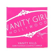 Espejo compacto Vanity Girl platino oscuro para maquillaje y retoques de belleza sobre la marcha