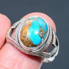 Anillo ostra espinosa piedras preciosas hecho a mano joyería de plata de ley 925 talla 9