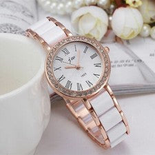 Reino Unido Mujeres Damas Lujo Estrás Acero Inoxidable Reloj de Pulsera Regalo Analogico Cuarzo