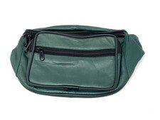 Auténtico bolso/riñonera vintage hecho a mano italiano de cuero de cordero verde