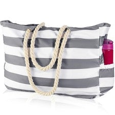 Bolso de Playa Grande Mujer Impermeable a Prueba de Arena Bolso con Cremallera Bolsillos Piscina Familia