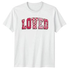 Loved Camiseta Mujer Estética Universitaria Moda San Valentín Regalo Para Ella
